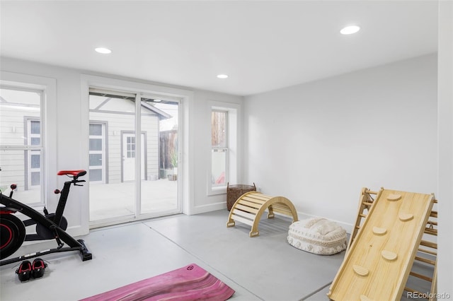 4828 W 32nd Ave, Denver, CO 80212 - exercise room with baseboards and recessed lighting