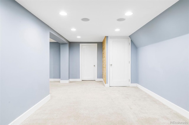 4828 W 32nd Ave, Denver, CO 80212 - bonus room with baseboards, light carpet, and recessed lighting