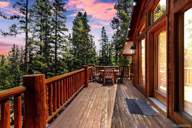 view of deck at dusk