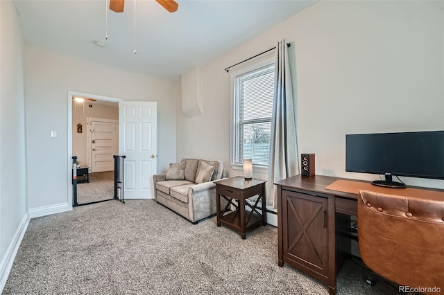 3127 W 28th Ave Unit 2, Denver, CO 80211 - office featuring ceiling fan and light carpet