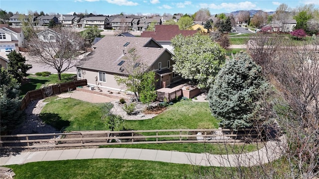 drone / aerial view featuring a residential view