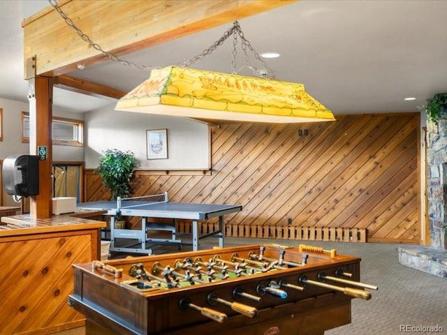 10000 Ryan Gulch Rd Unit 116, Silverthorne, CO 80498 - playroom with wooden walls and carpet