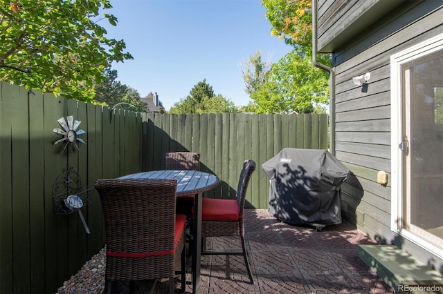 view of patio / terrace with a grill