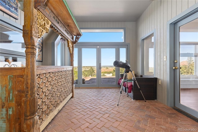 11039 Roxborough Dr, Littleton, CO 80125 - sunroom / solarium featuring french doors and brick floors