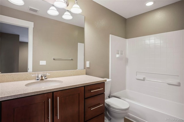 3450 Valentia St, Denver, CO 80238 - bathroom featuring vanity, toilet, and tub / shower combination