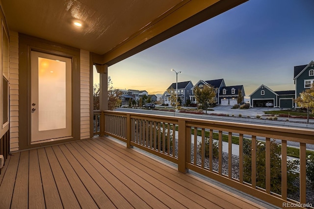 view of deck at dusk