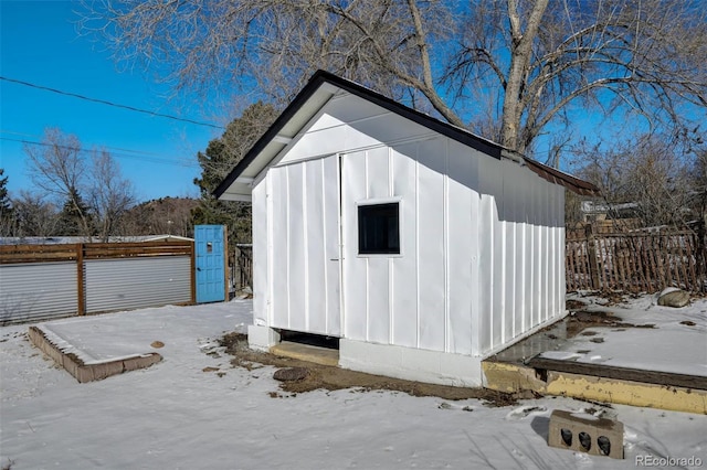 view of snow covered structure