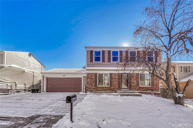 view of property featuring a garage