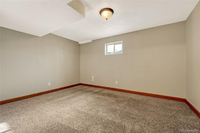 basement featuring carpet