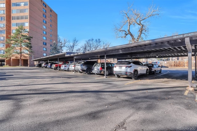 view of car parking with a carport