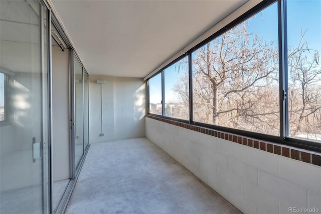 view of unfurnished sunroom