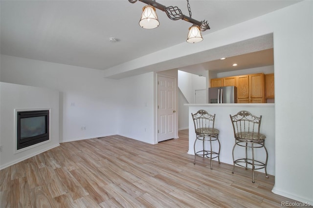 living room with light wood-type flooring