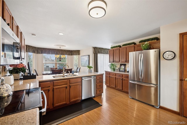 1055 Lindstrom Dr, Colorado Springs, CO 80911 - kitchen featuring stainless steel appliances, a sink, light countertops, and plenty of natural light