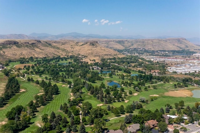 3685 Lewis St, Wheat Ridge, CO 80033 - aerial overview of property's location with a water and mountain view and a local golf course