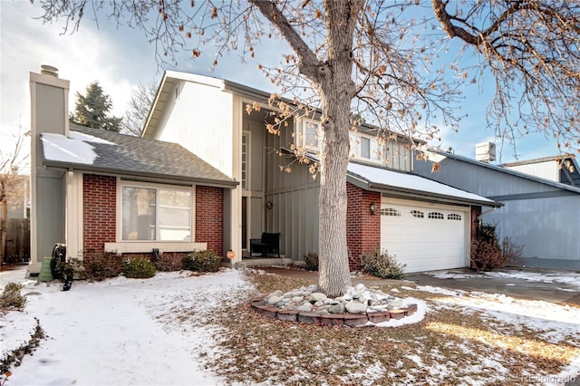 view of front of house with a garage