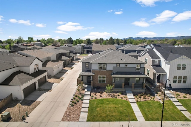 aerial view of residential area