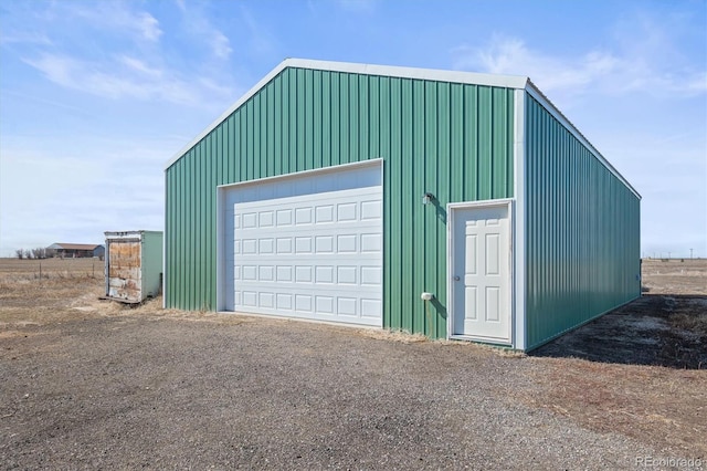 view of detached garage