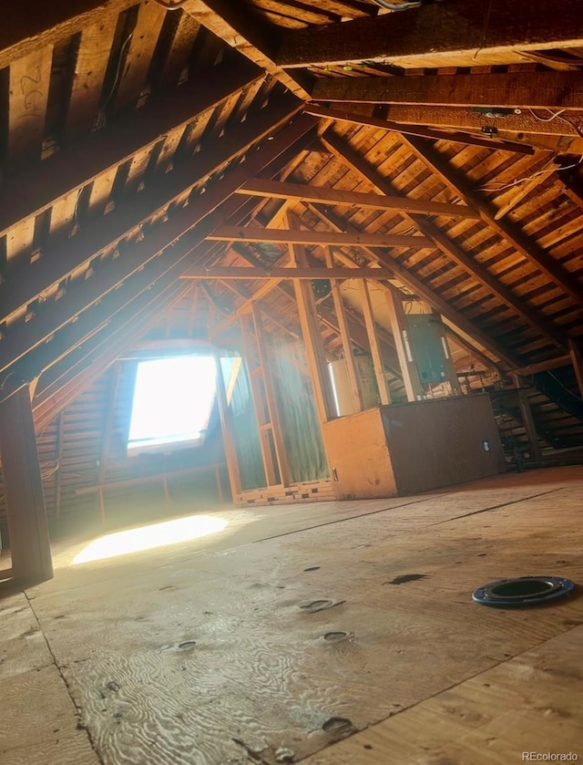 view of attic