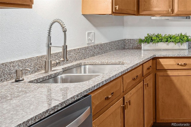 kitchen with sink and stainless steel dishwasher