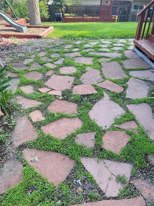 view of yard with a patio area