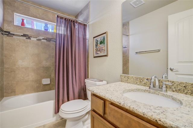 6812 Indian Paintbrush St, Frederick, CO 80530 - bathroom featuring toilet, shower / tub combo with curtain, and vanity