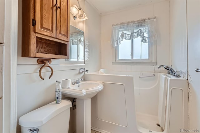 bathroom with toilet and plenty of natural light