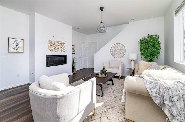 living room featuring hardwood / wood-style floors