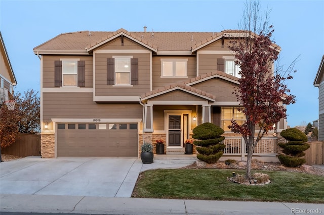 craftsman-style home with a garage