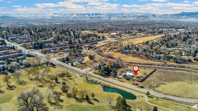 aerial view featuring a mountain view