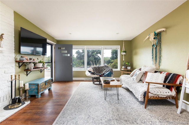 living room featuring hardwood / wood-style floors