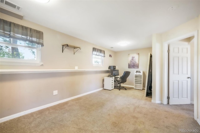 office with carpet and baseboards
