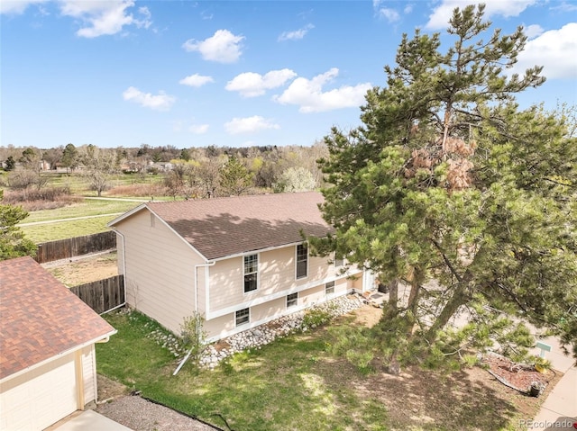view from above of property