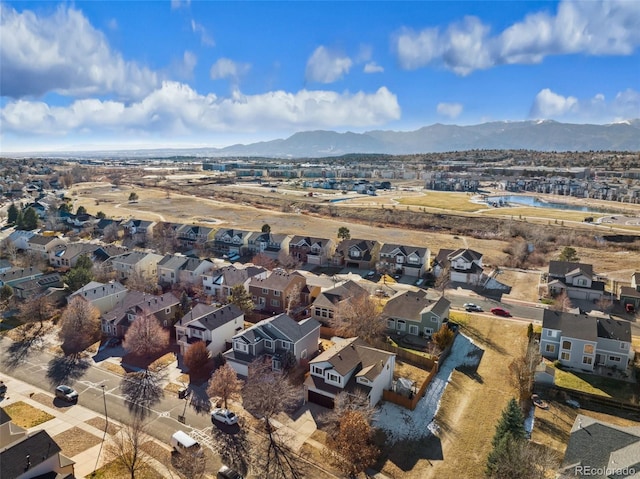 aerial view featuring a mountain view