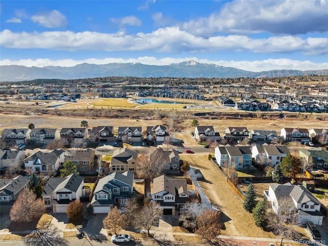 aerial view with a mountain view