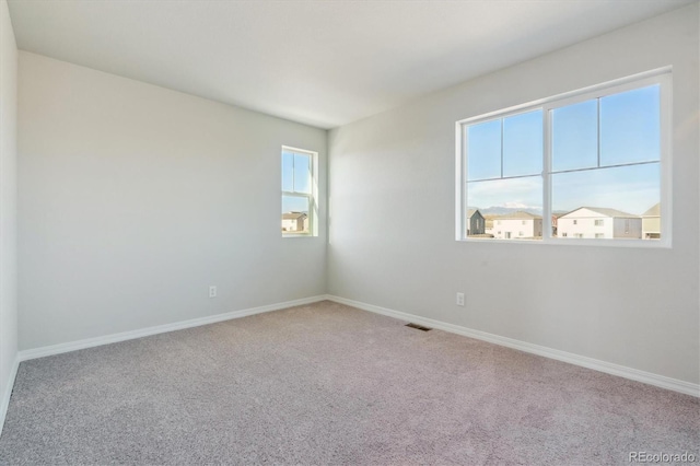 spare room with plenty of natural light and carpet