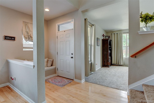1995 E 166th Ave, Thornton, CO 80602 - foyer featuring stairs, wood finished floors, baseboards, and recessed lighting
