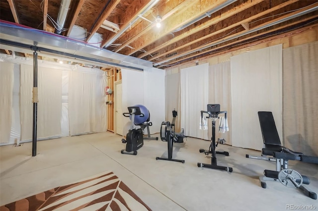 view of workout area