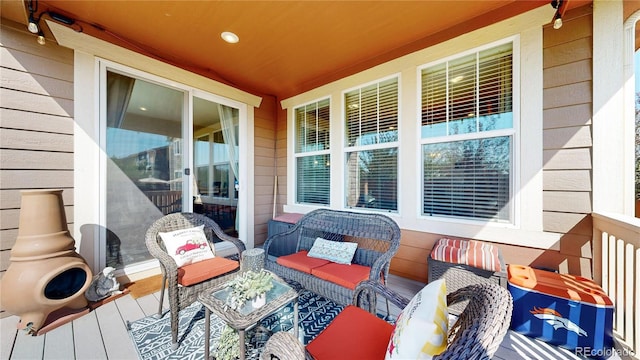 exterior space featuring an outdoor living space