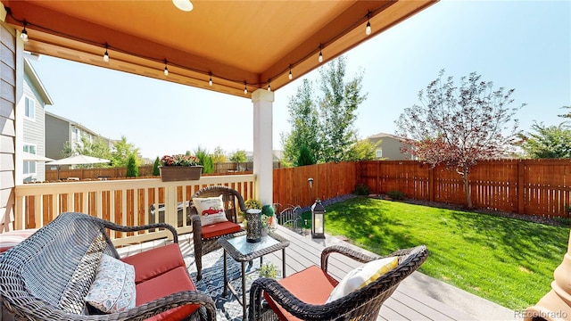 view of patio with a fenced backyard