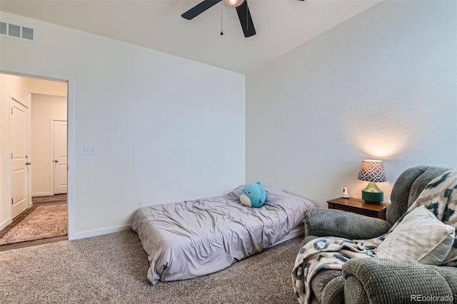 235 Yellowtail St, Bennett, CO 80102 - carpeted bedroom featuring visible vents, baseboards, and ceiling fan