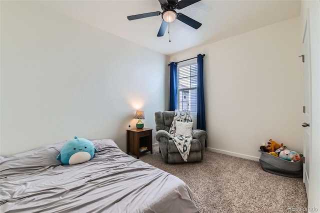 235 Yellowtail St, Bennett, CO 80102 - bedroom with baseboards, a ceiling fan, and carpet floors