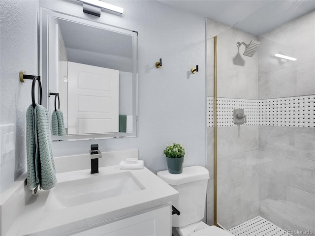 5152 Bryant St, Denver, CO 80221 - full bath featuring vanity, a tile shower, and toilet
