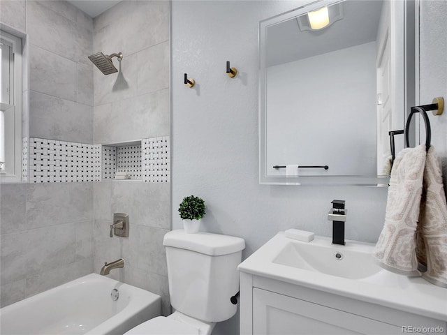 5152 Bryant St, Denver, CO 80221 - full bath featuring toilet, vanity, and tub / shower combination