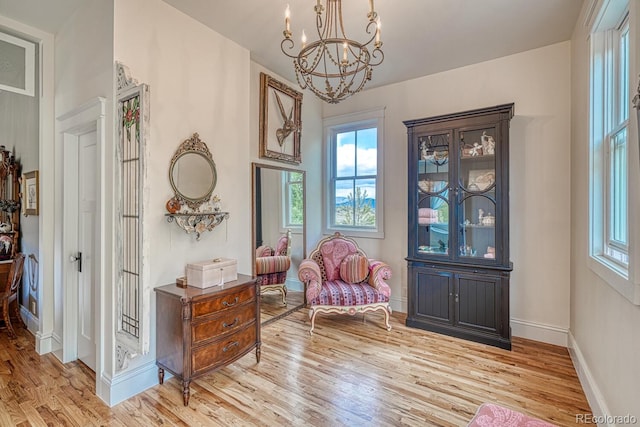 16202 County Road 327, Buena Vista, CO 81211 - sitting room featuring a chandelier and wood finished floors