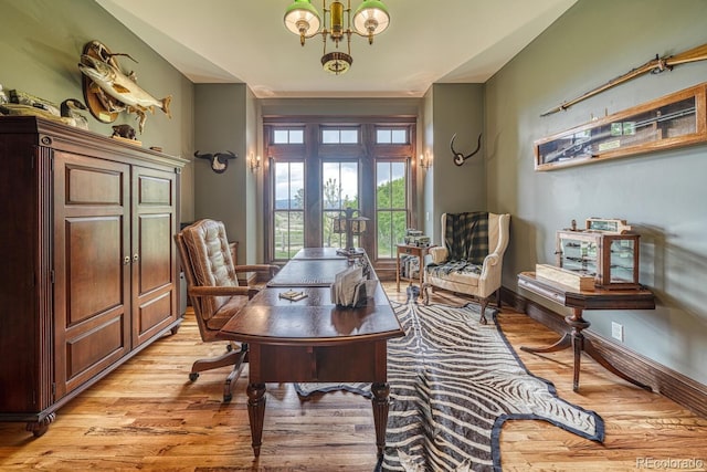 16202 County Road 327, Buena Vista, CO 81211 - office space with a chandelier and light wood-style floors