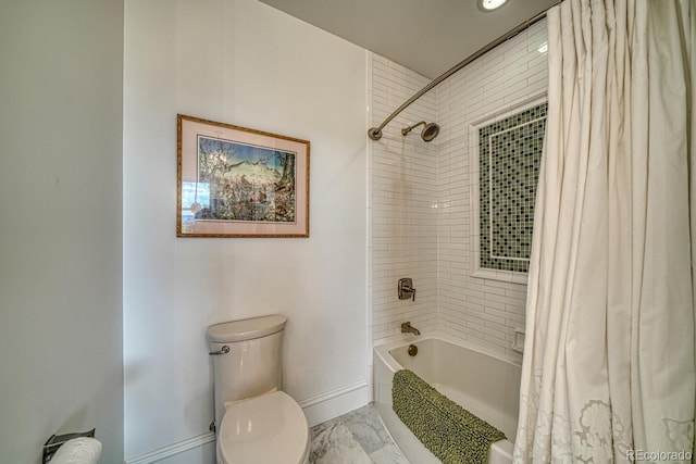 16202 County Road 327, Buena Vista, CO 81211 - full bathroom with shower / tub combo with curtain and marble look tile flooring