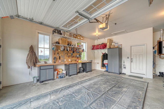 16202 County Road 327, Buena Vista, CO 81211 - garage featuring a workshop area, a garage door opener, and electric panel