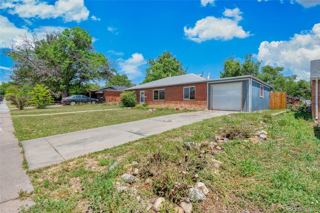 9320 Fir Dr, Thornton, CO 80229 - ranch-style home featuring concrete driveway, a garage, and brick siding