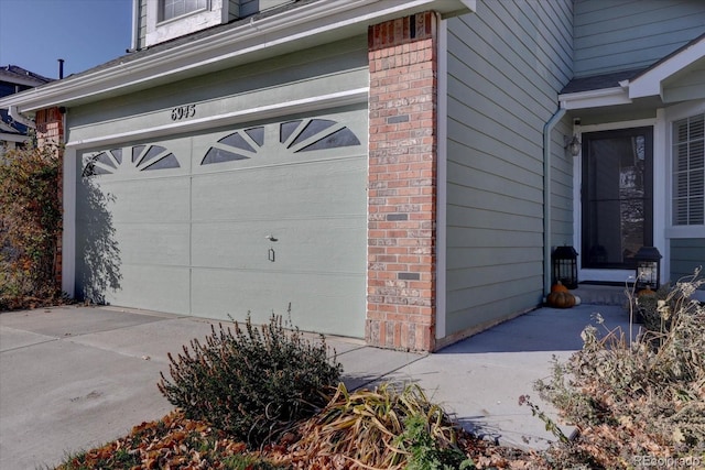 view of garage