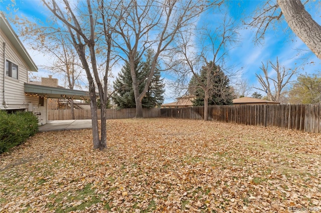 view of yard with a patio